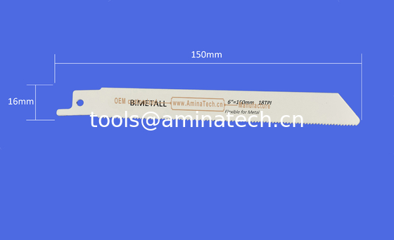 14T:Recip Saw Blade M2 Bimetal 6" 150mm 18TPI for Cutting Steel Tube, Metal Sheet and Hard Wood,Reciprocating поставщик