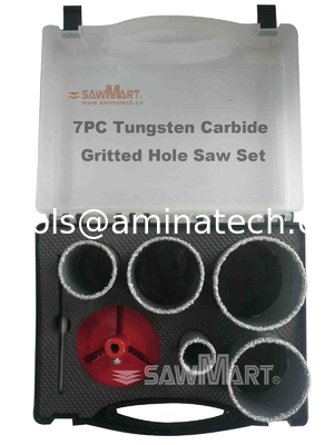 7 pcs tungsten carbide grit hole saw kit masonry tile поставщик