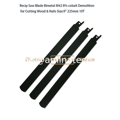 Recip Saw Blade Bimetal M42 8% cobalt Demolition for Cutting Wood & Nails 9"225mm 10T,Power Tools поставщик