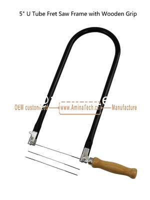 5" U Tube Fret Saw Frame with Wooden Grip for junior students to learn and practise paint board carving and pa поставщик