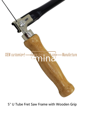 5" U Tube Fret Saw Frame with Wooden Grip for junior students to learn and practise paint board carving and pa поставщик
