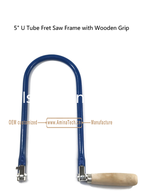 5" U Tube Fret Saw Frame with Wooden Grip for junior students to learn and practise paint board carving and pa поставщик