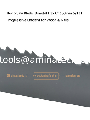 Пильное полотно для сабельной пилы Bimetal Flex 6" 150 мм 6/12T Progressive Efficient для дерева и гвоздей, Сабельная пила, Электроинструменты поставщик