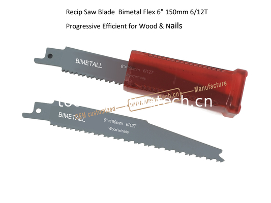 Пильное полотно для сабельной пилы Bimetal Flex 6" 150 мм 6/12T Progressive Efficient для дерева и гвоздей, Сабельная пила, Электроинструменты поставщик