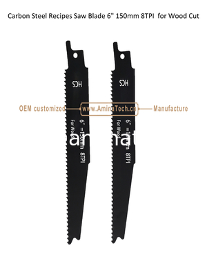 Carbon Steel Recipes Saw Blade 6" 150mm 8TPI  for Wood Cut ,Reciprocating,Power Tools поставщик