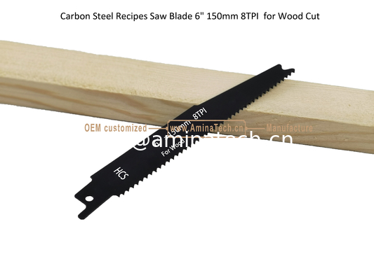 Carbon Steel Recipes Saw Blade 6" 150mm 8TPI  for Wood Cut ,Reciprocating,Power Tools поставщик