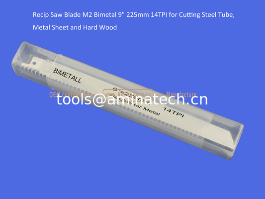 Пильное полотно для сабельной пилы M2 Bimetal 9" 225 мм 14TPI для резки стальных труб, металлических листов и твердой древесины, возвратно-поступательное движение, электроинструменты поставщик