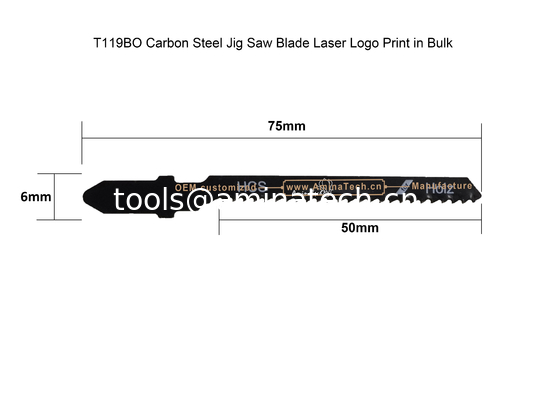 T119BO Carbon Jig Saw Blade Лазерный логотип печатается в больших размерах:75mmX6x12T, резка древесины, резистовое лезвие поставщик