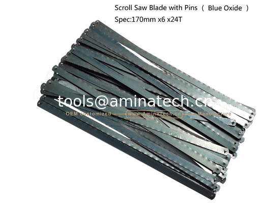 Scroll Saw Blade with Pins （Blue Oxide）Spec:170mmx6x24T Cutting wood,Plastic,Low-hardness metal поставщик