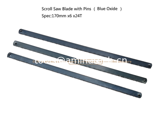 Scroll Saw Blade with Pins （Blue Oxide）Spec:170mmx6x24T Cutting wood,Plastic,Low-hardness metal поставщик