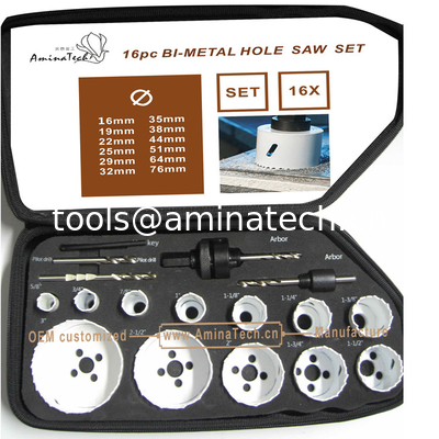 16PC Bi-Metal Hole Saw Kit,Power Tools,Drill Bits поставщик