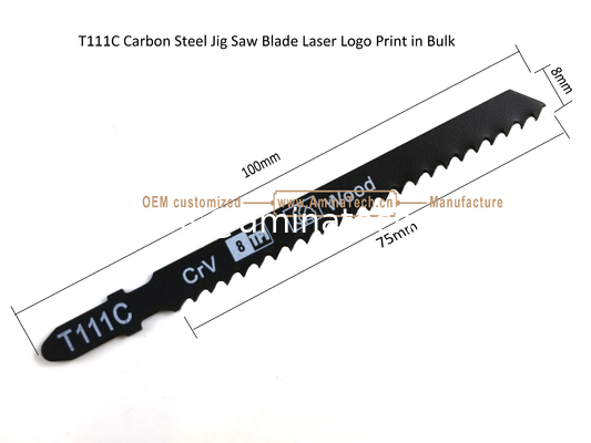 T111C Углеродистая сталь Jig Saw Blade Лазерная печать логотипа в больших размерах: 100mmx8x8T, резка древесины, резистовое лезвие поставщик