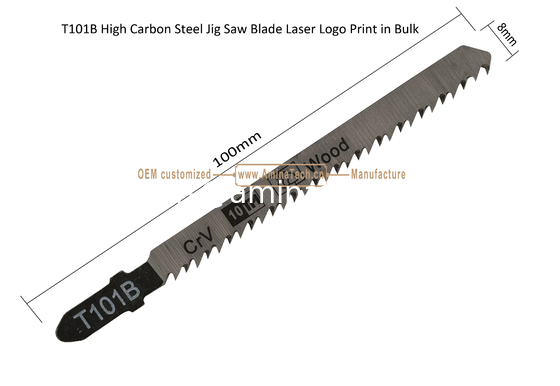T101B Углеродистая сталь Jig Saw Blade Лазерная печать логотипа в больших размерах: 100mmx8x10T, резка древесины, резистовое лезвие поставщик