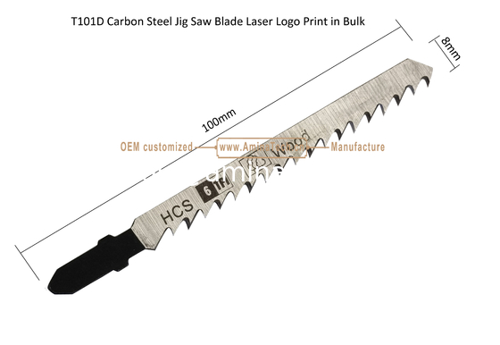 T101D Углеродистая сталь Jig Saw Blade Лазерный логотип печатается в большом размере: 100 ммx8x6T, резка древесины, коробка упаковки поставщик